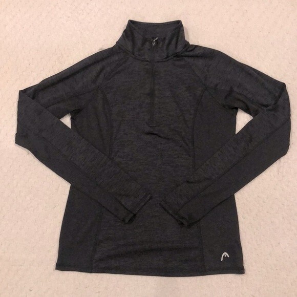Head Tops - Head Grey Half Zip Pullover Size XS